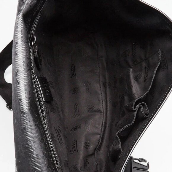 Gucci Black GG Imprime Coated Canvas Medium Messenger Bag - Picture 9 of 12